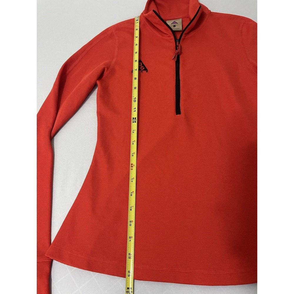 Vintage Nike Pullover Womens Small Orange Thermal 1/4 Zip ACG Wool Blend - Picture 7 of 9